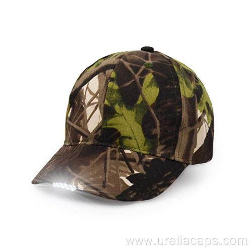 Camo hunting LED lights hat